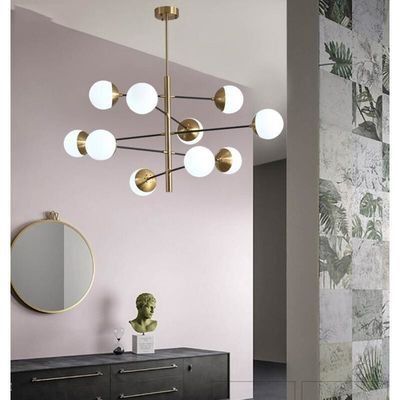 ODM Frosted Glass Ball Pendant Light Modern Simple Chandelier For Living Room Restaurant