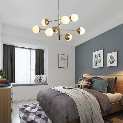 ODM Frosted Glass Ball Pendant Light Modern Simple Chandelier For Living Room Restaurant