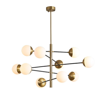 ODM Frosted Glass Ball Pendant Light Modern Simple Chandelier For Living Room Restaurant