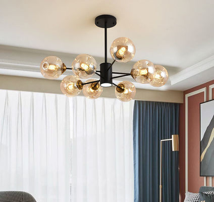 Highly Transparent Smoked Glass Modern Pendant Lights E27*6W Spotlight D980*H750