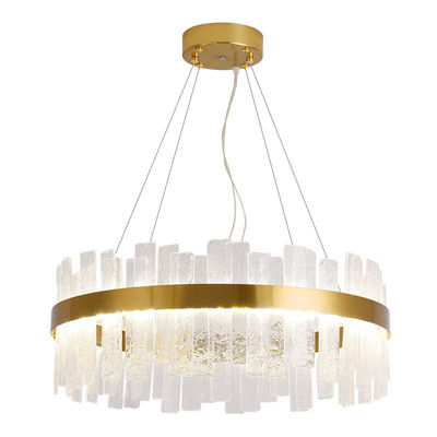 Handmade Cracked Glass And Crystal Pendant Lighting Modern Chandelier Lights ODM ISO9001