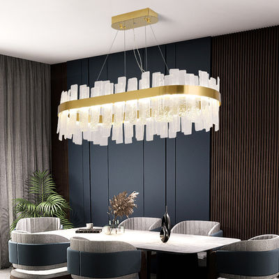 Handmade Cracked Glass And Crystal Pendant Lighting Modern Chandelier Lights ODM ISO9001