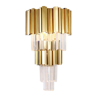 E14*3 E14*2 Gold Finish And Crystal Wall Lamp Sconces 6500K 4000K For Home Indoors