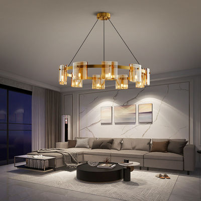 24in 40in Modern Decorative Ceiling Lights Copper Electroplated Minimalist Chandelier Lighting