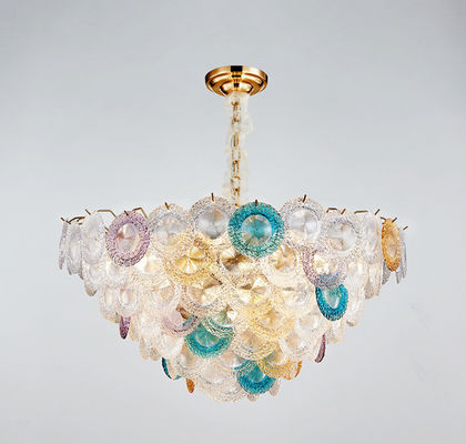 OEM ODM Glass Disc Custom Pendant Lights Electroplating Polishing AC110V To 250V