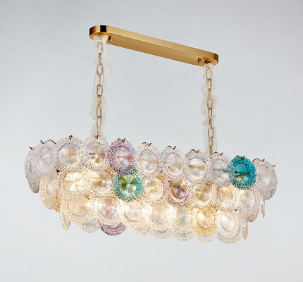 OEM ODM Glass Disc Custom Pendant Lights Electroplating Polishing AC110V To 250V