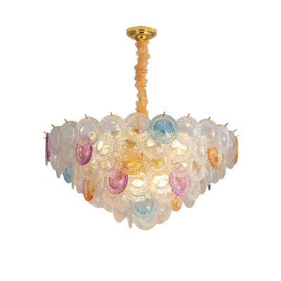 OEM ODM Glass Disc Custom Pendant Lights Electroplating Polishing AC110V To 250V