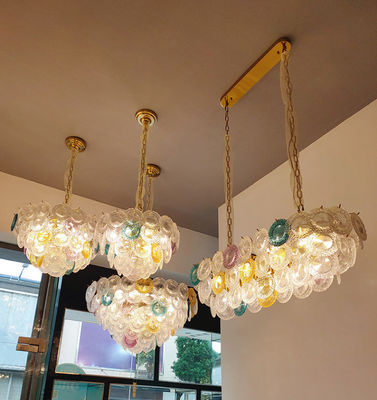 OEM ODM Glass Disc Custom Pendant Lights Electroplating Polishing AC110V To 250V