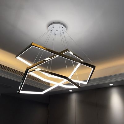 Electroplated Stainless Steel Led Ceiling Lights Acrylic Modern Commercial Chandelier E14