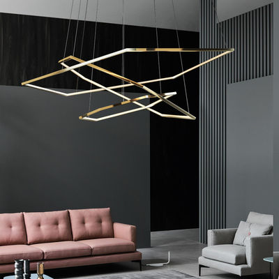 Electroplated Stainless Steel Led Ceiling Lights Acrylic Modern Commercial Chandelier E14