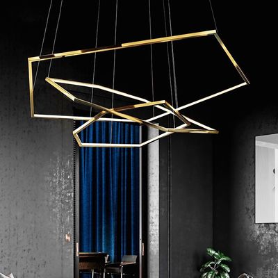 Electroplated Stainless Steel Led Ceiling Lights Acrylic Modern Commercial Chandelier E14