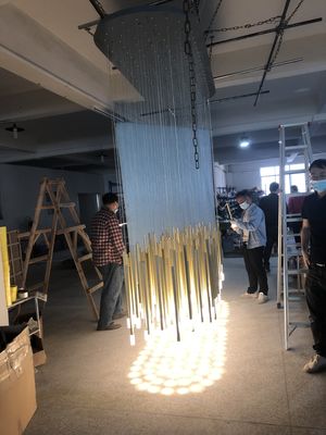 Custom OEM ODM Long Linear Pendant Light Chandelier Rust Prevention AC110V To 240V