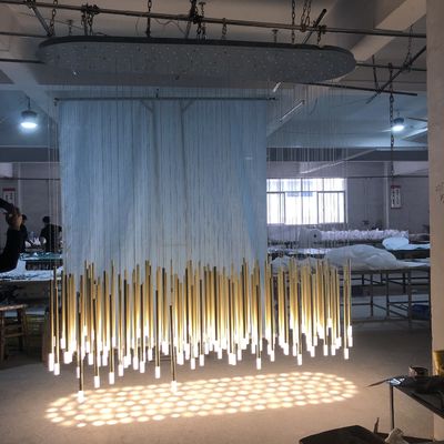 Custom OEM ODM Long Linear Pendant Light Chandelier Rust Prevention AC110V To 240V