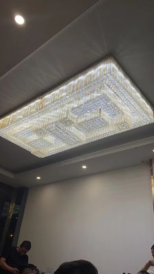 Purity Crystal Square Customized Pendant Lamp For Living Room And High Loft