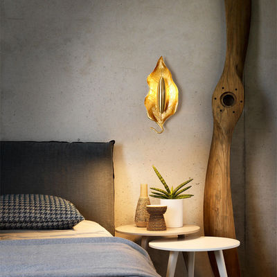 Precision Spinning Modern Wall Lamp Not Dazzling Brass Leaf G9 Wall Lights