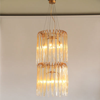 Luxury All Copper Post Modern Duplex Stair Chandelier With Creative Personality