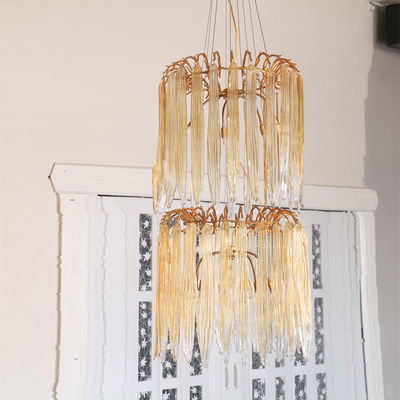 Luxury All Copper Post Modern Duplex Stair Chandelier With Creative Personality