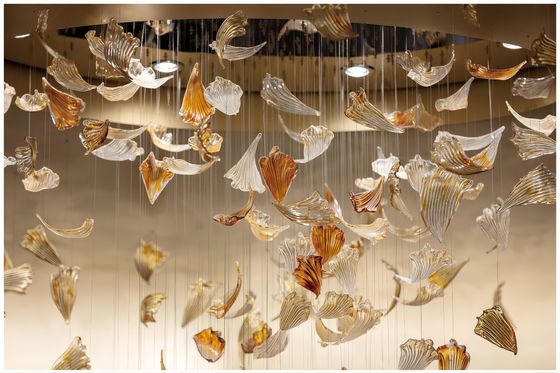 Villa Duplex Staircase Living Room Creative Custom Chandelier Glass Petal Pendant Art Lamp