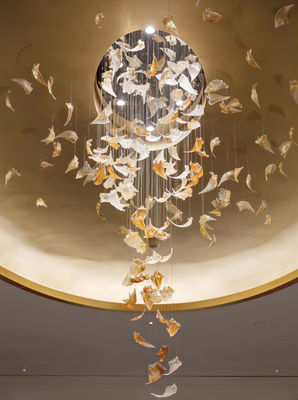 Villa Duplex Staircase Living Room Creative Custom Chandelier Glass Petal Pendant Art Lamp