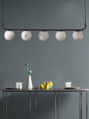 Adjustable  Chandelier at the Bar Natural Marble Ball Meal Chandelier for Restaurant