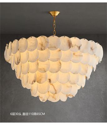 Nordic Decoration Luxury Marble Home Hanging Alabaster Modern Brass Light Luxury Chandeliers