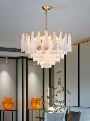 Custom Art Design Alabaster Chandeliers Luxury Living Room Ceiling Decoration Pendant Light