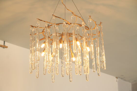 Zhongshang Lamps Home Decor Luxury Modern Chandelier Light for Coffee Shop Copper Crystal Chandelier