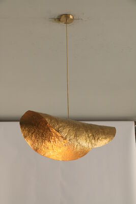 Classic Lotus Leaf Lamp Brass Shade Metal LED Pendant Lighting Chandelier Industrial Light Fixtures for Dining Room Kitchen