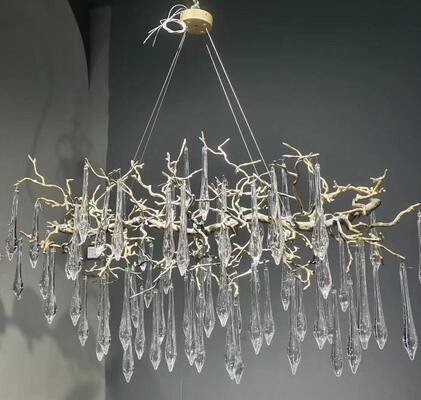 Luxury Clear Crystal Drop Pendant Chandelier Light Hotel Lobby Banquet VIP Lounge Ceiling Decorative Lighting