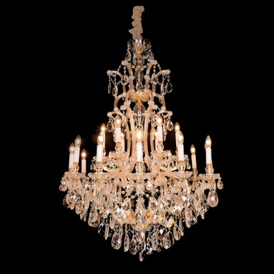 Warm White Crystal Candlestick Chandelier E14 LED Light For Historical Building Exclusive Club