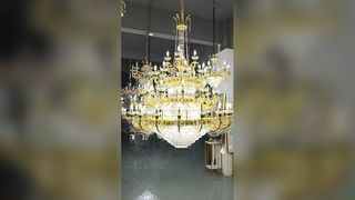 उच्च गुणवत्ता वाले पीतल के वाणिज्यिक झूमर प्रकाश E14 प्रकाश स्रोत डेमो देखें