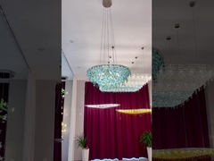 रेड ग्लास बॉल फिश लाइन कस्टम होटल इंजीनियरिंग क्रिस्टल लैंप आधुनिक बड़े लैंप रेस्तरां लटकन