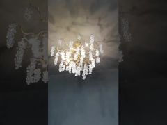 एक करीब से देखें: रचनात्मक सिरेमिक जिन्कगो पत्ती झूमर छत प्रकाश समायोजित लटकते तार