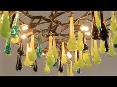 एक करीब से देखें: क्रिस्टल लिविंग रूम लॉबी झूमर आधुनिक लक्जरी फ़ोयर गोल लटकन प्रकाश