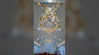 बैंक्वेट हॉल, क्लब हाउस, होटल लॉबी बिक्री विभाग के लिए अनुकूलित आर्ट क्रिस्टल रिबन झूमर