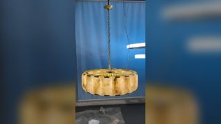 आयरन स्कैग्लियोला हाई एंड पेंडेंट लाइट्स विथ मार्बल लैंपशेड