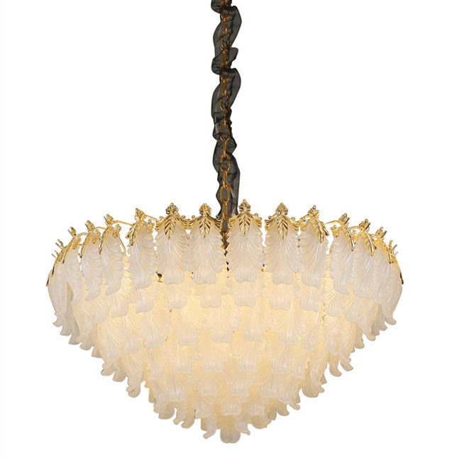 Villa Hotel Gold Crystal Chandelier Pendant Light L52*H33cm AC85V To 265V