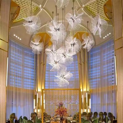 डुप्लेक्स विला बैंकेट हॉल होटल लॉबी डंडेलियन मॉडलिंग लैंप बिक्री विभाग खोखली कला गैर मानक लैंप