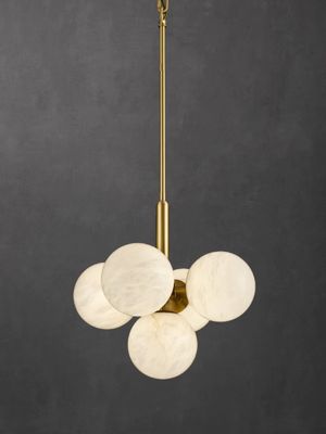 Alabaster Pendant Light Modern Brass Chandelier 93W Hanging Light For Bedroom